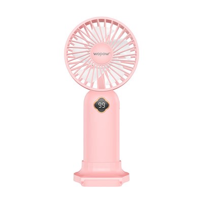 沃品（WOPOW）手持小風扇迷你usb小型隨身充電式辦公室 多功能手持數顯小風扇 FA20 粉色